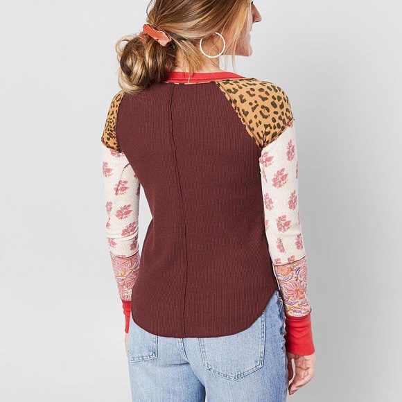 Multicolor Patchwork Long Sleeve Top - Picture 4 of 12